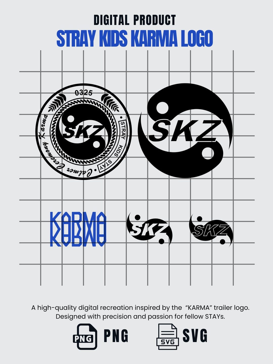 Strays Simbl Stray Kids KARMA Trailer Logo SVG PNG | Digital File | K-pop Inspired ...
