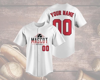 Camiseta de béisbol personalizada, camiseta de equipo personalizada, camiseta de mascota con nombre y número, uniforme deportivo a juego, regalo para fanáticos del béisbol.