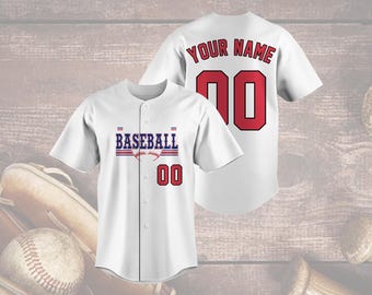 Camiseta de béisbol All Stars, nombre y número de equipo personalizados, uniforme de sóftbol personalizado, diseño de bates cruzados, regalo para el día del partido