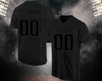 Men&#39;s Custom Stitched Football Black Jersey – Personalized Name & Number | Mesh Game Day Shirt | Fan Gift, Team Spirit Apparel