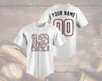 Camiseta de béisbol de Japón, número 12 personalizado, uniforme de equipo personalizado, nombre y número, regalo para fanáticos del sóftbol, ropa para el día del partido