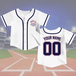 Custom Kids Baseball Season Jersey, Personalized Name, Number, Baseball Season Jersey, Toddler Game Day Shirt, Youth Team Uniform