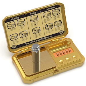 Steampunk Skull Gold Pocket Scale: 200g Digital Jewelry Herb Scale