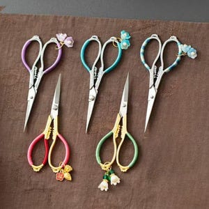 Tijeras de costura de cristal vintage: tijeras de bordar decorativas de acero inoxidable