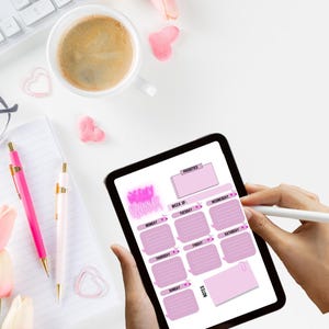 Pink Digital Planner | Weekly & Daily Productivity Planner for Ipad | GoodNotes and Notability Template | Instant Download PDF