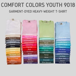 Blank Comfort Colors 9018 Youth T-Shirt, Craft Supply for HTV DTF Screen Print Sublimation Vinyl Cricut, Garment Dyed Cotton Kids Tee