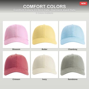 Blank Comfort Colors Garment Dyed Dad Hat, Craft Supply for HTV Embroidery Vinyl Cricut Iron On, Cotton Adjustable Cap image 1