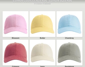 Comfort Colors CCSC0 Structured Cap Garment Dyed Cotton Dad Hat Vintage Washed Adjustable Blank for Embroidery Custom Logo Monogram Bulk