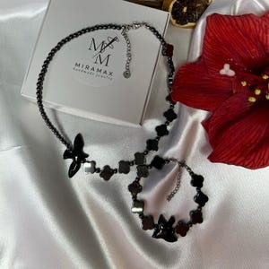 Black necklace, Gothic Necklace, heart necklace, Black Crystal Choker, Black Bridal jewelry, Wedding Necklace, gothic wedding, goth choker