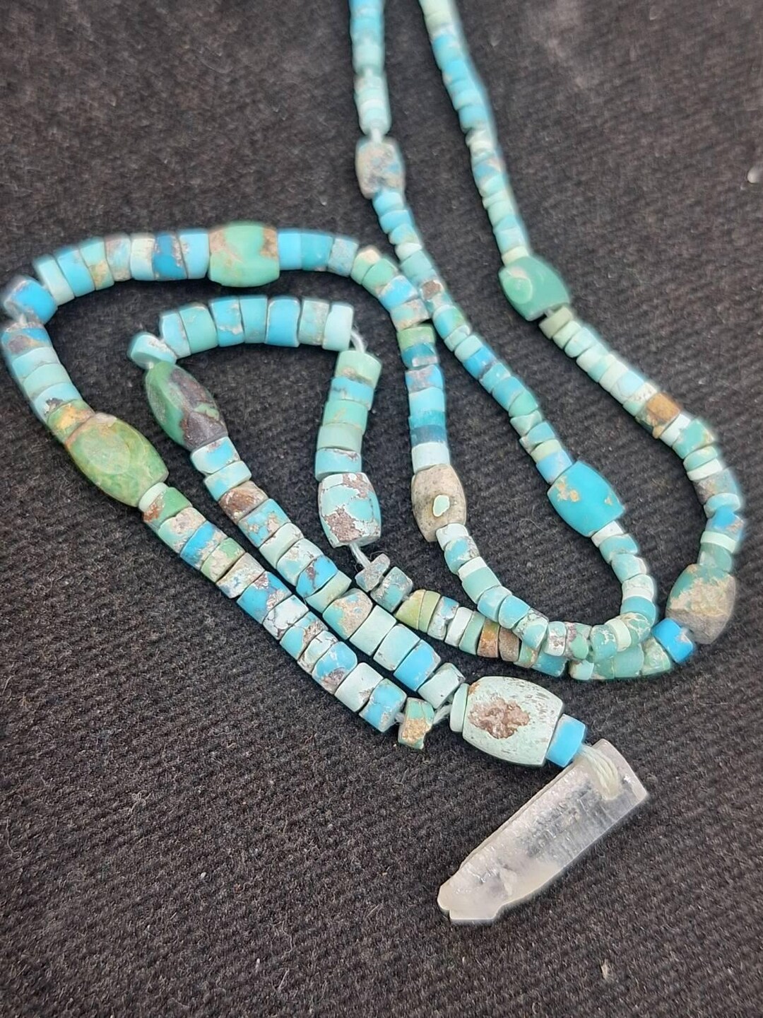 Cut Turquoise Disc Ancient Egyptian Hand Cut Natural Heishi Turquoise Old Turquoise Disc ...