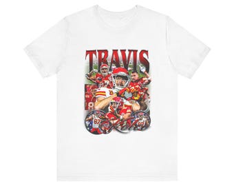 Maglietta stile vintage Travis Kelce / Kansas City Chiefs / NFL Vintage / Magliette da football / Maglie