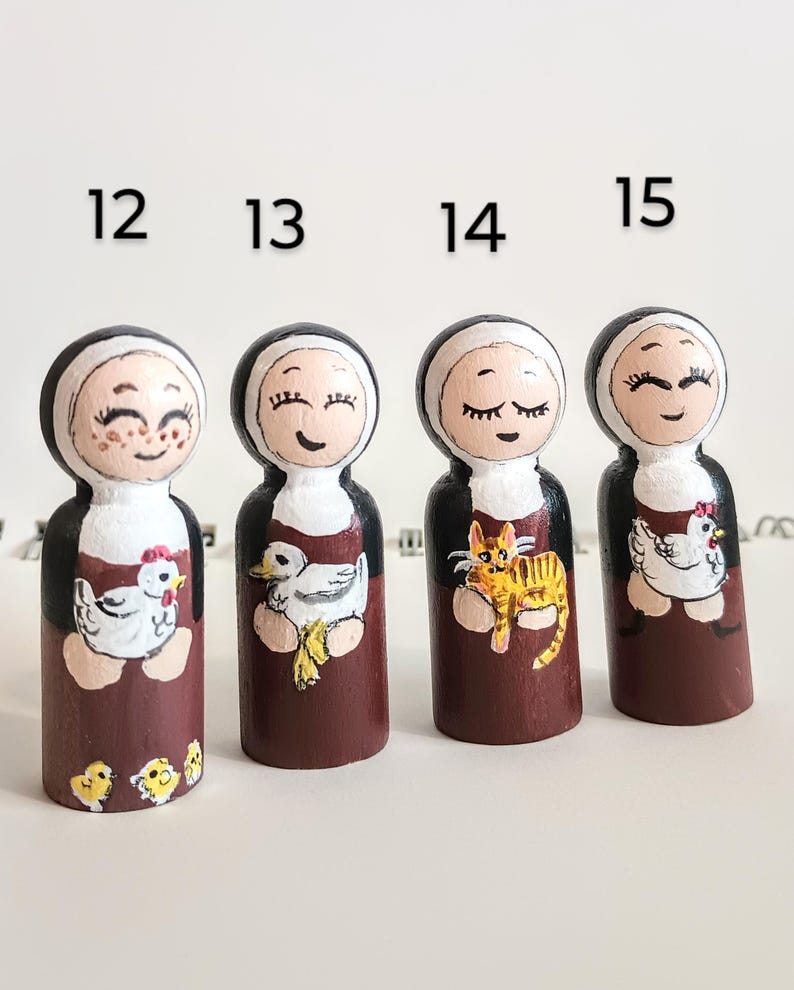 Nun Doll Carmelite Wooden Peg Doll Catholic Saint Toy Nun Art Catholic Kid Toy St Therese ...