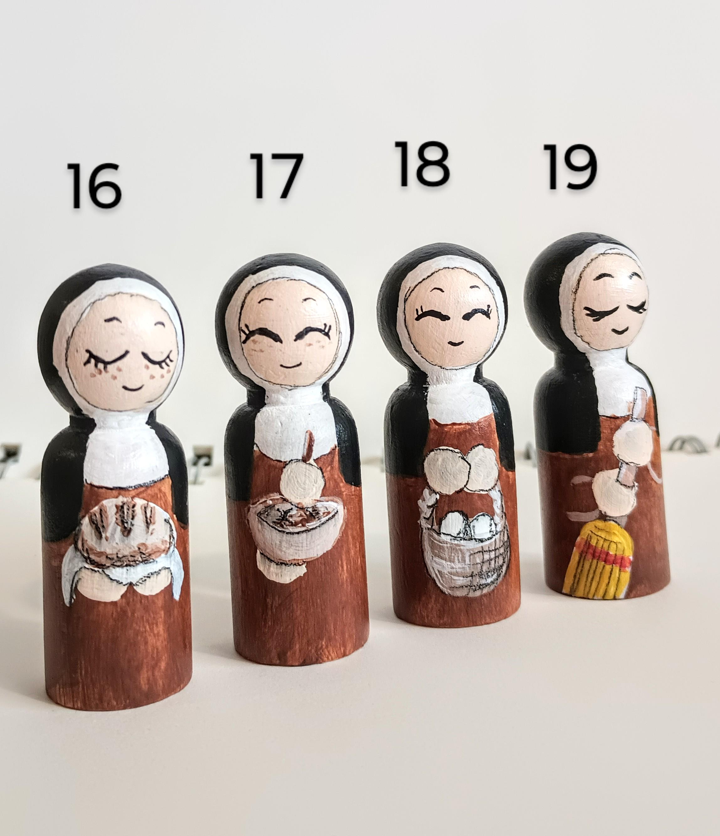 Nun Doll Carmelite Wooden Peg Doll Catholic Saint Toy Nun Art Catholic Kid Toy St Therese ...