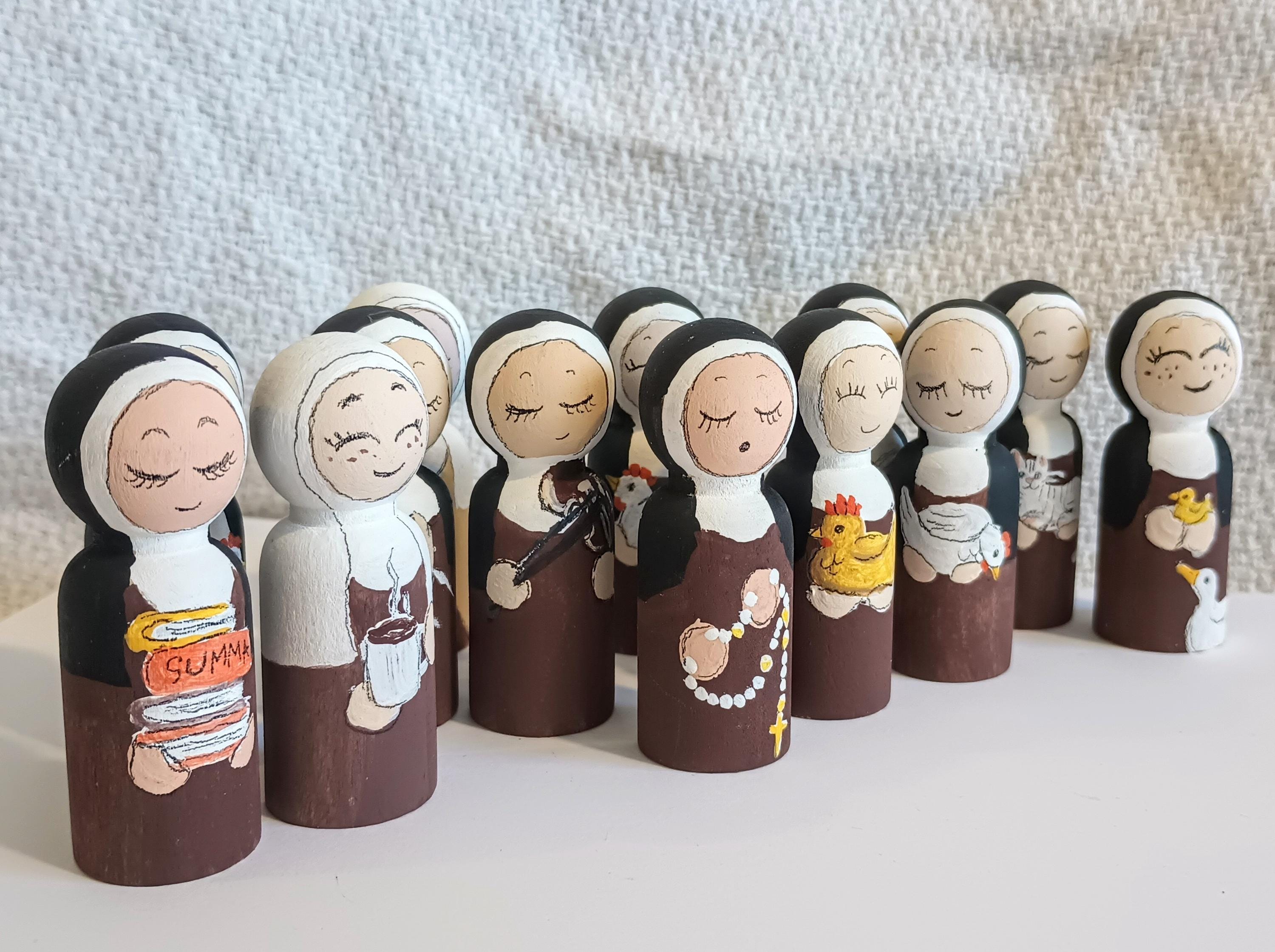 Nun Doll Carmelite Wooden Peg Doll Catholic Saint Toy Nun Art Catholic Kid Toy St Therese ...