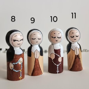 Nun Doll Carmelite Wooden Peg Doll Catholic Saint Toy Nun Art Catholic Kid Toy St Therese ...