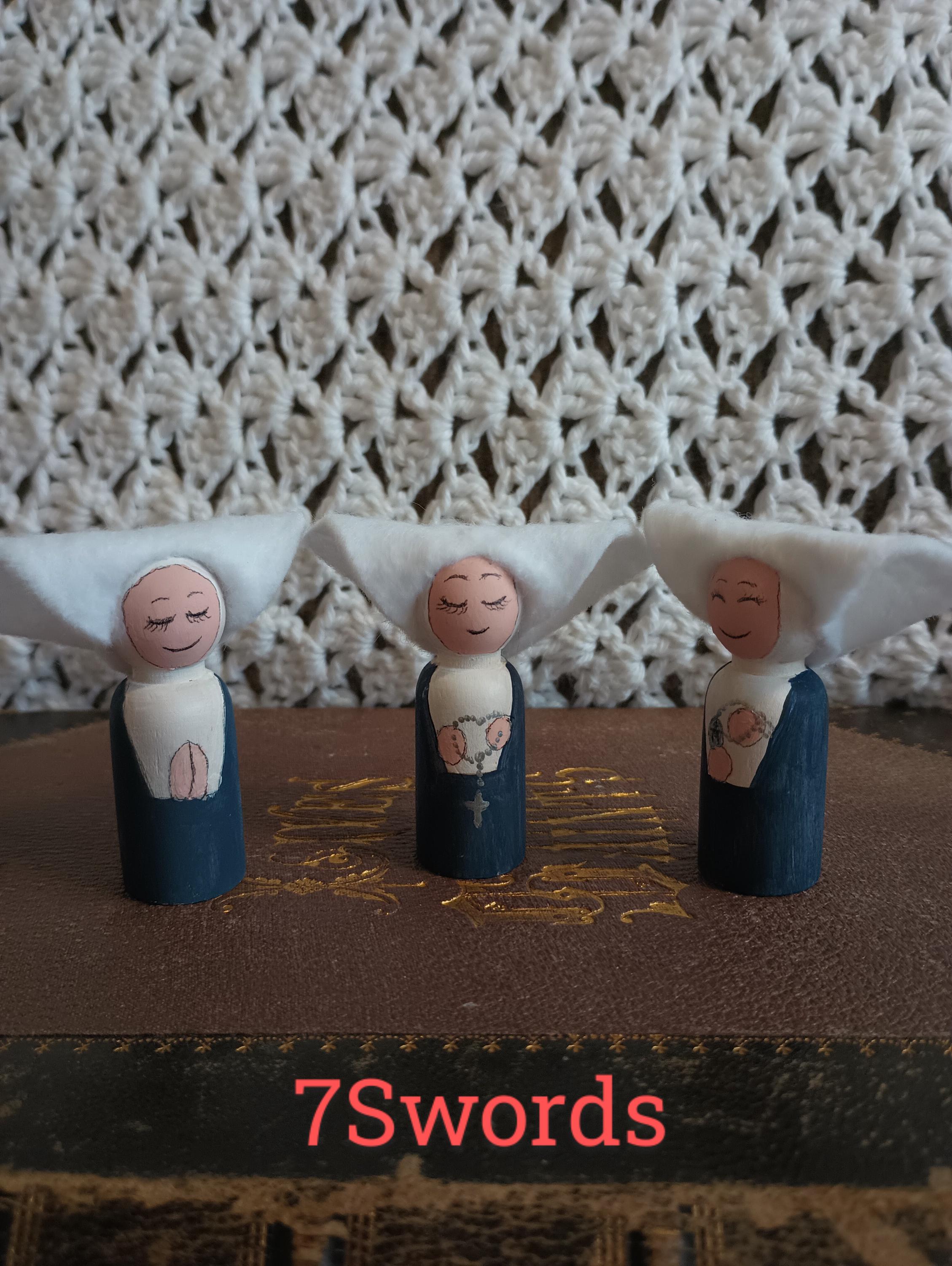 Nun Doll Wooden Peg Doll Catholic Saint Toy Nun Art St Catherine Laboure Catholic Kid Toy ...