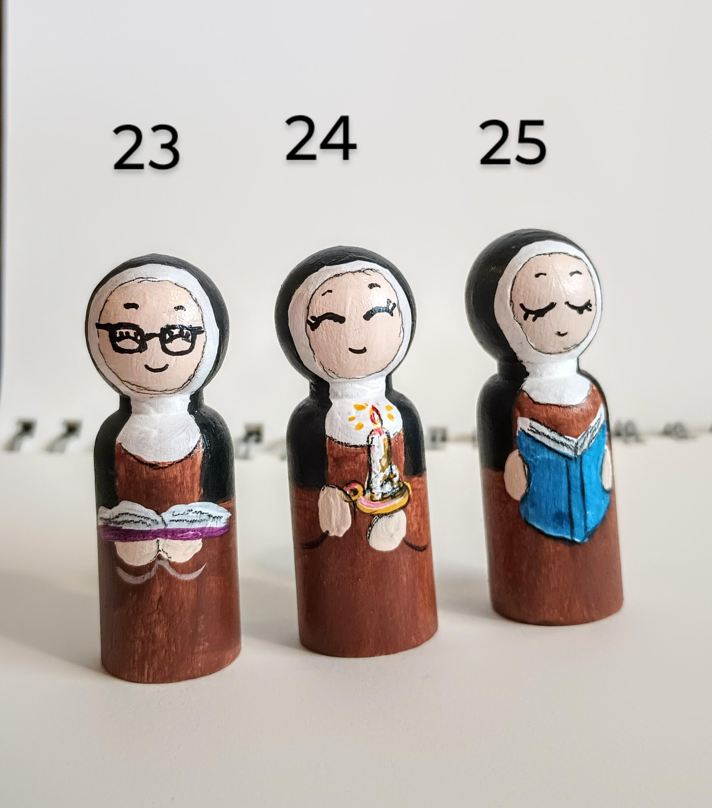 Nun Doll Carmelite Wooden Peg Doll Catholic Saint Toy Nun Art Catholic Kid Toy St Therese ...