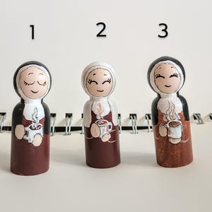 Nun Doll Carmelite Wooden Peg Doll Catholic Saint Toy Nun Art Catholic Kid Toy St Therese ...