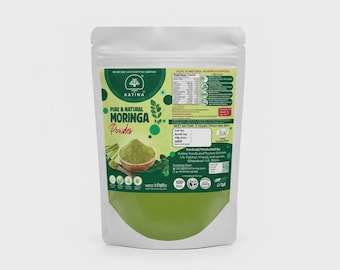 Bio-Moringa-Blattpulver, Superfood, Kräuterpulver, Grüne Smoothie-Mischung, Vegane Ernährung, Natürliches Wohlbefinden, Teemischung