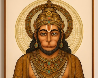 Lord Hanuman Art, Hindu Gott Digital-Druck (24 x 24 inch)