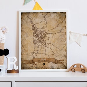 Ilustraciones de mapas personalizadas - Estilo de mapa del tesoro - CUALQUIER SUBURBIO AUSTRALIANO