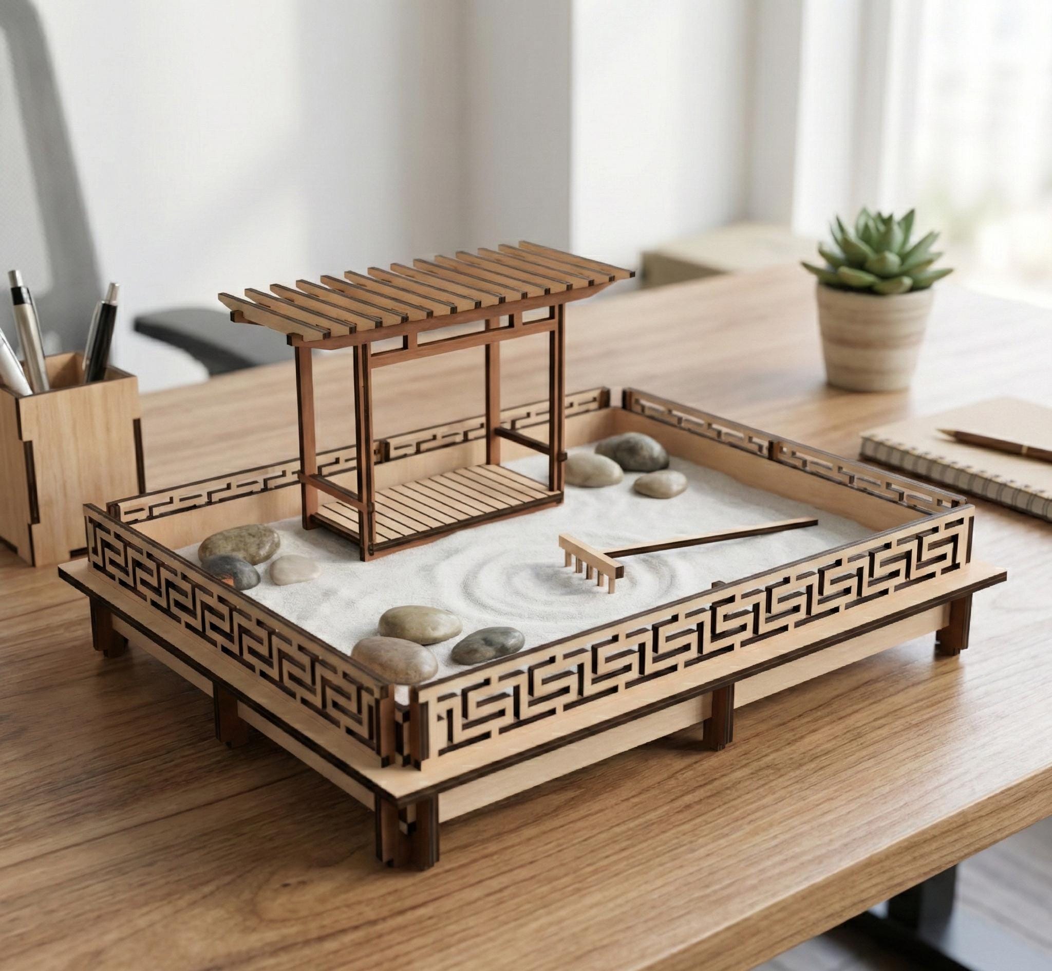 Mini Zen-Garten Pagode 4,6x4,6x5,3 Cm  Japanische Miniatur-Statue Fr  Bonsai & Dekoration