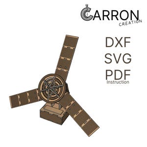 Fichier de la sonde spatiale Juno Nasa DXF,SVG,PDF instruction pour découpe laser - Astronautique - Space craft
