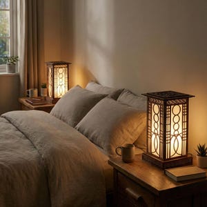 Japanese Lamp Laser Cut File SVG DXF - Zen Shoji Lantern - Wooden Design Light Fixture - DIY Interior Decor Plan - Vector Template