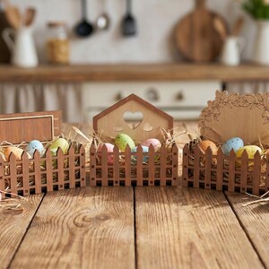 Mini Panier de Pâques Fichier Découpe Laser SVG DXF - Panier à Œufs Bois - Déco Table Pâques - Plan DIY Cadeau Enfant - Carron Création