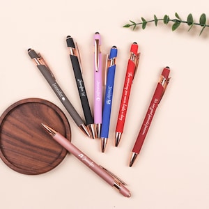 Custom Name Pens, Fancy Custom Pen,Luxurious Soft Touch Rose Gold Pen,Personalized Ballpoint Pen,Promotional Pens, Teacher Gifts
