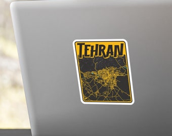 Tehran Map Sticker / استیکر نقشه تهران / Iran Kiss-Cut Vinyl Decals / برچسب طهران ایران / Persian Laptop Stickers / Iranian Gifts / KCVD001