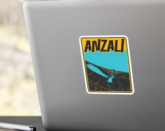 Bandar E Anzali Map Sticker / استیکر نقشه بندر انزلی ایران / Iran Themed Kiss-Cut Vinyl Decal / Birthday Gifts For Persian Friend / KCVD021