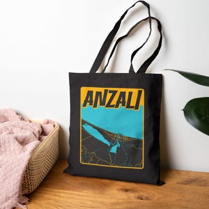 Bandar E Anzali Karte Einkaufstasche / انران / Geschenke für iranische Frau Mann / Persische Baumwollsegeltuch-Einkaufstasche / CTB023