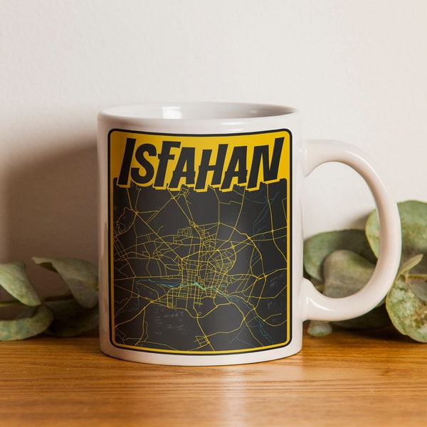 Isfahan Map Coffee Mugs For Nowruz / لیوان نقشه اصفهان نوروز / Persian Tea Mugs For Mom Dad Brother Sister Aunt Wife / ماگ قهوه و چای / M004