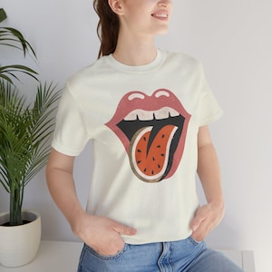 Watermelon Tongue T-Shirt / تیشرت یلدایی - زبان هندوانه ای / Persian Yalda Tee / Gifts For Iranian / Hot Lips Shot Sleeve Shirt / T171