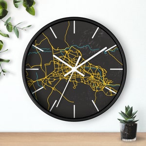 Stille wandklok Tabriz-kaart Iran / ساعت دیواری نقشه تبریز ایران / Housewarmingcadeaus voor Perzische bestie / New Home Wood Decor / RWC006