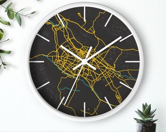 Iran Shiraz Map Wall Clock / ساعت دیواری نقشه شیراز ایران / New Home Gifts For Iranian Friend / Persian Housewarming Gifts For Him / RWC005