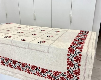 Ukrainische handbestickte Tischdecke, handgemachte Tischdecke, Ukrainische Tischdecke für Ostern, Traditionelle Tischdecke, Osterstickerei