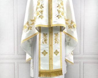 Orthodox pastor vestments set, Religious garments, Handmade priest vestment set, Traditional priest gift ideas, Religious cloth for church