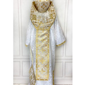 St. Nicholas Handmade Costume, Saint Nicholas Costume Set, Orthodox Church Garments for Christmas, Saint Nicholas Adult Gold & White Costume
