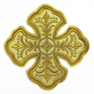 Embroidered Crosses, Embroidered Cross for Liturgical Vestments, Church Embroidery Applique, Orthodox Cross Liturgical Patch