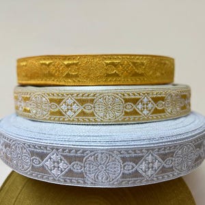 Vestments trim, Byzantine Church trim, Gold and Silver decorative ribbon, Liturgical trim, Church galloon, Galloon trim, Cut to size ribbon