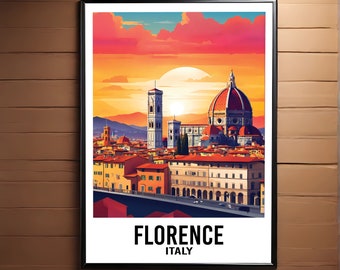 Florence, Toscane, Italie, Europe, affiche de voyage, téléchargement numérique instantané, oeuvre d'art imprimable, haute qualité, cadeau Italie, art mural, décoration d'intérieur