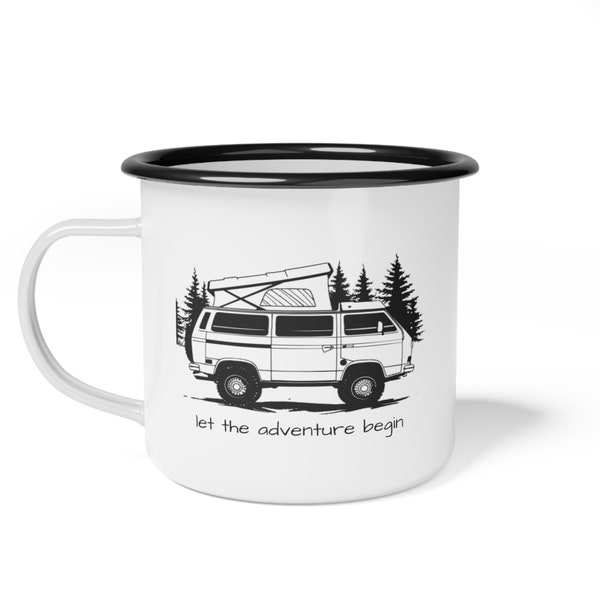 Camping Becher VW T3 - "let the adventure begin"