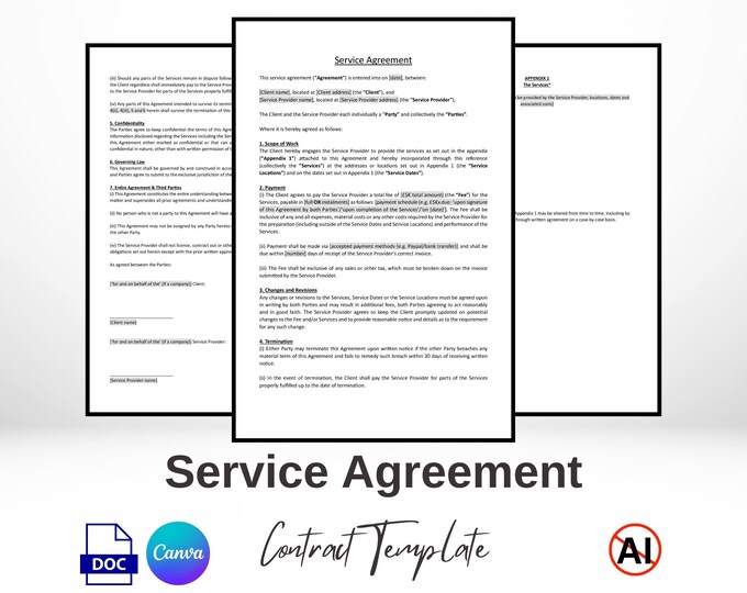Printable Service Contract Templates. Services Contract Agreement ...