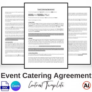 Editable Event Catering (One-Time) Agreement Contract Template