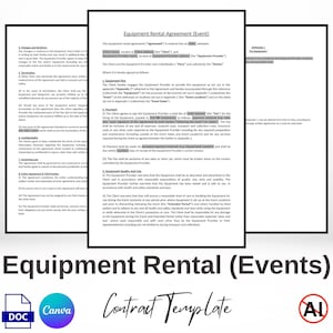 Editable Equipment Rental (Event) Contract Template