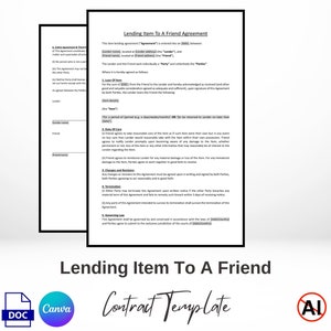 Editable &#39;Lending Item To Friend&#39; Contract Template