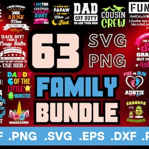 Lot vacances en famille : fichiers SVG et PNG - 63 modèles pour belle-mère et beau-frère