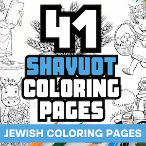 Shavuot Coloring Pages, Instant Download Jewish Printables, Fun Shavuot Activity for Kids, Torah and Moses Pages, Holiday Gift